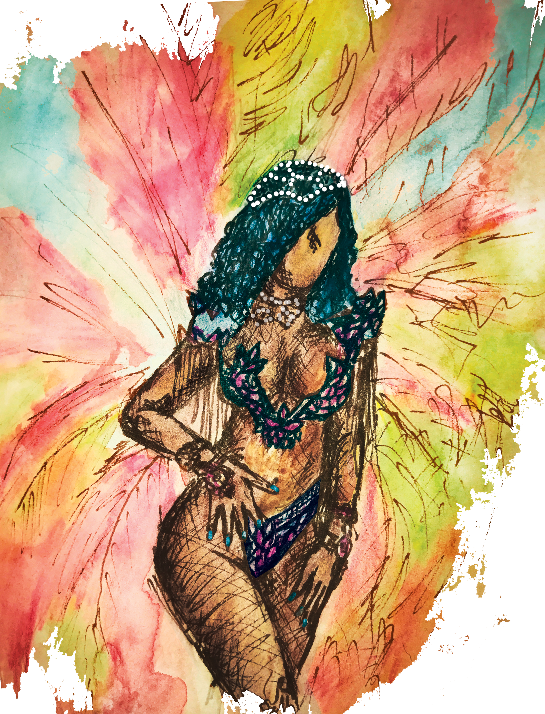 Rihanna - Painting Clipart (2130x2791), Png Download