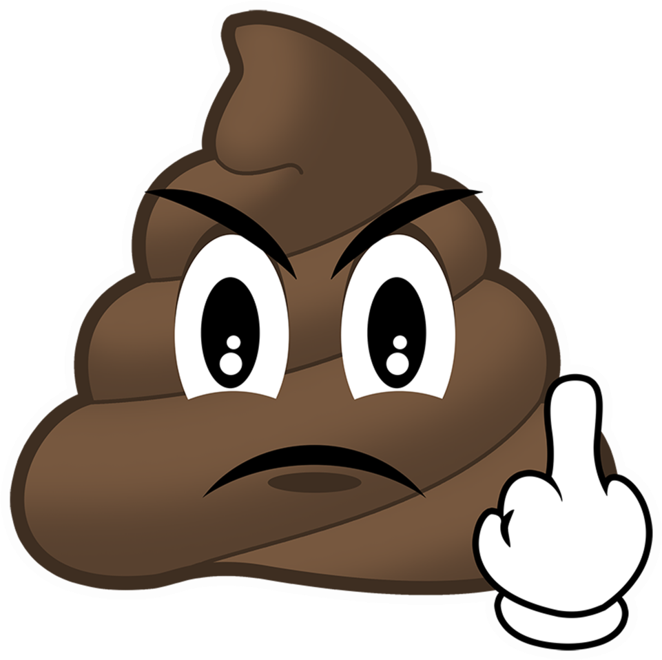 Mad Poop Emoji - Poop Emoji With Middle Finger Clipart (961x958), Png Download