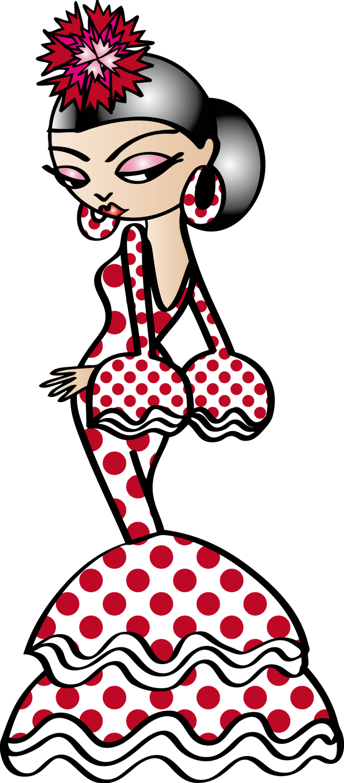 Pepe Vector Glass - Dibujos De Novias Flamencas Clipart (703x1600), Png Download