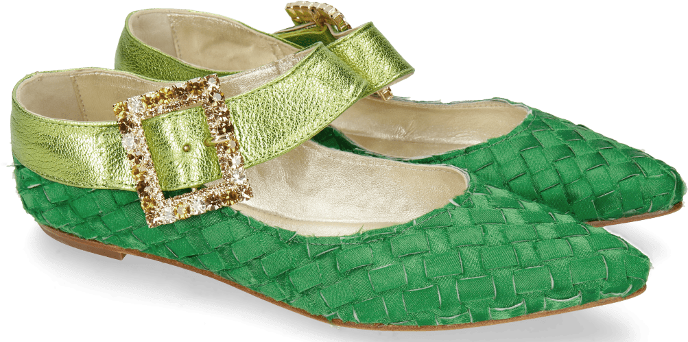 Alexa 1 Satin Light Green Cherso Greenery Buckle Ballet - Sandal Clipart (1024x1024), Png Download
