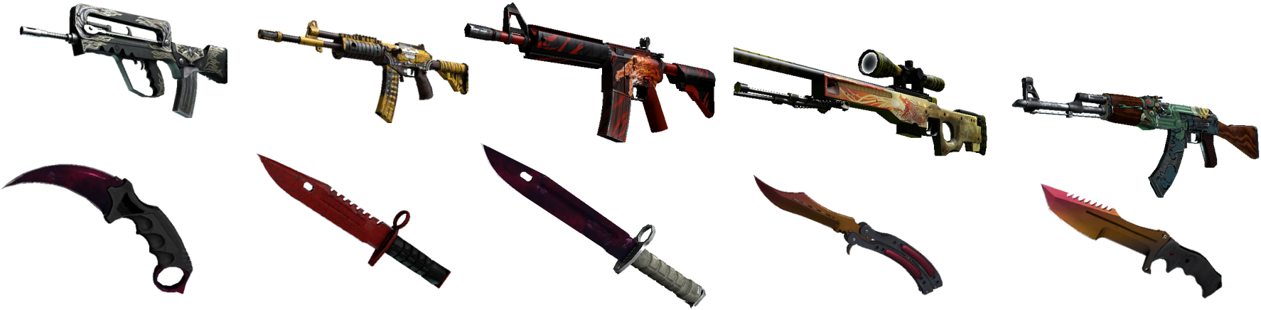 Assault Rifle Clipart (1821x510), Png Download