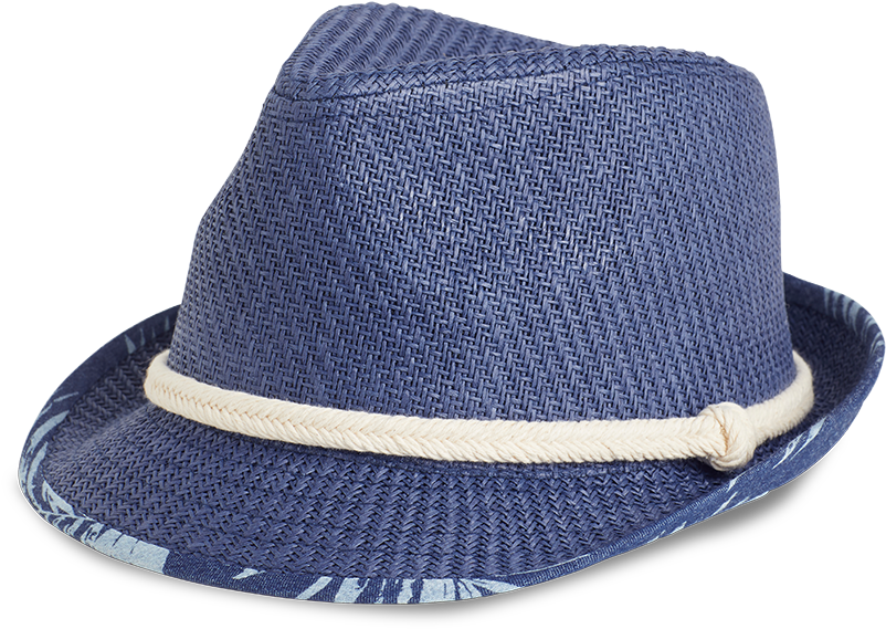 Straw Hat Blue - Fedora Clipart (888x888), Png Download