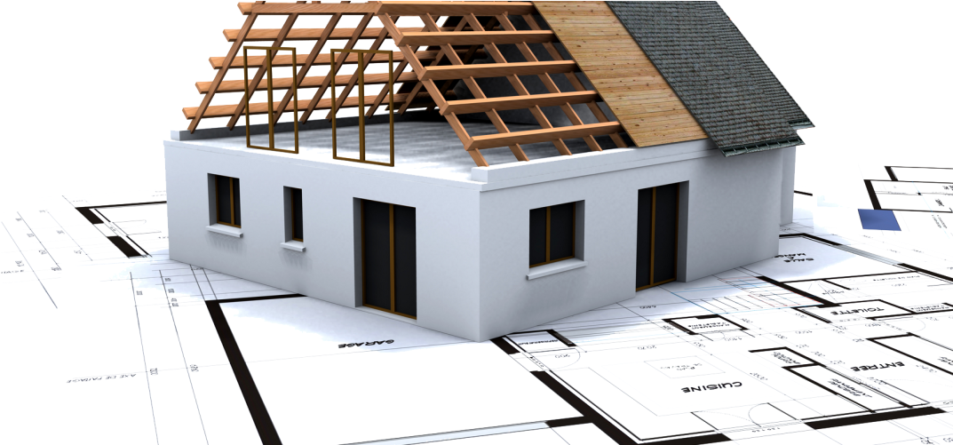 House Under Construction - House In Construction Png Clipart (1080x500), Png Download