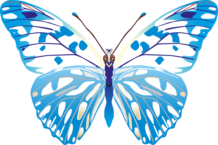 Butterfly Png Images Png - Blue Butterfly Vector Png Clipart (765x508), Png Download
