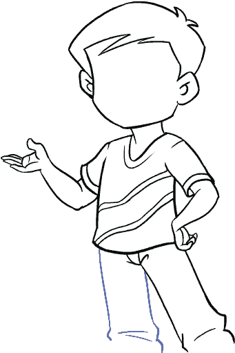 Running Man Pattern Use - Draw A Boy Easy Clipart (678x600), Png Download