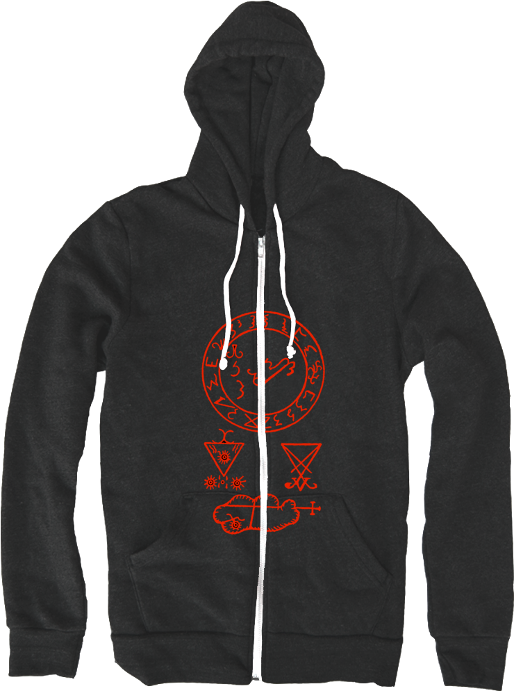Sigil Of Lucifer Zip-up Hoodie - Sweatshirt Clipart (740x994), Png Download