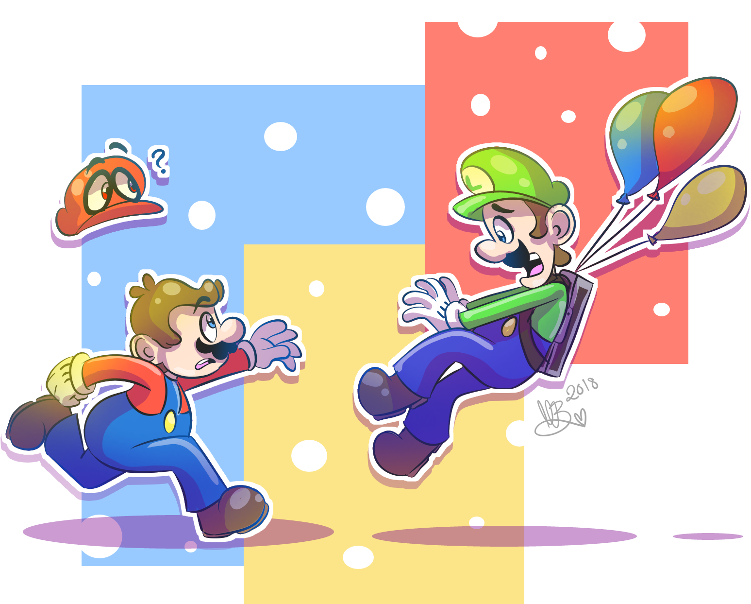 The - Mario Odyssey Luigi Balloon World Clipart (1600x1345), Png Download