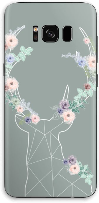 Grey Blooming Deer Skin Galaxy S8 - Smartphone Clipart (389x800), Png Download