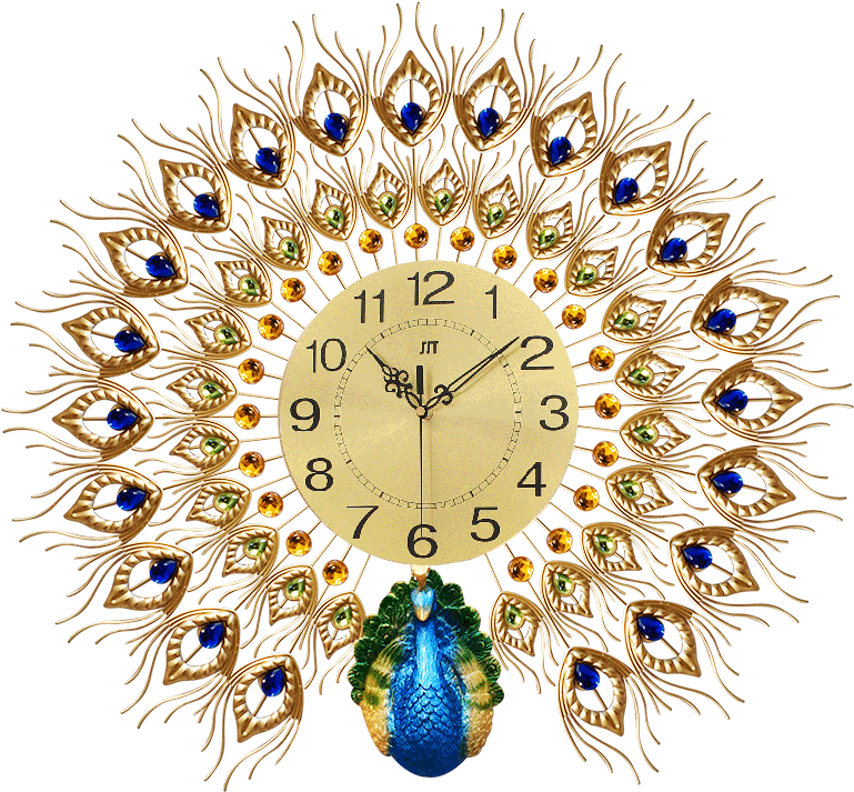 Oversized Peacock Designer Home Goods Wall Clocks Beautiful - Футболка Wonder Woman Купить Украина Clipart (800x800), Png Download