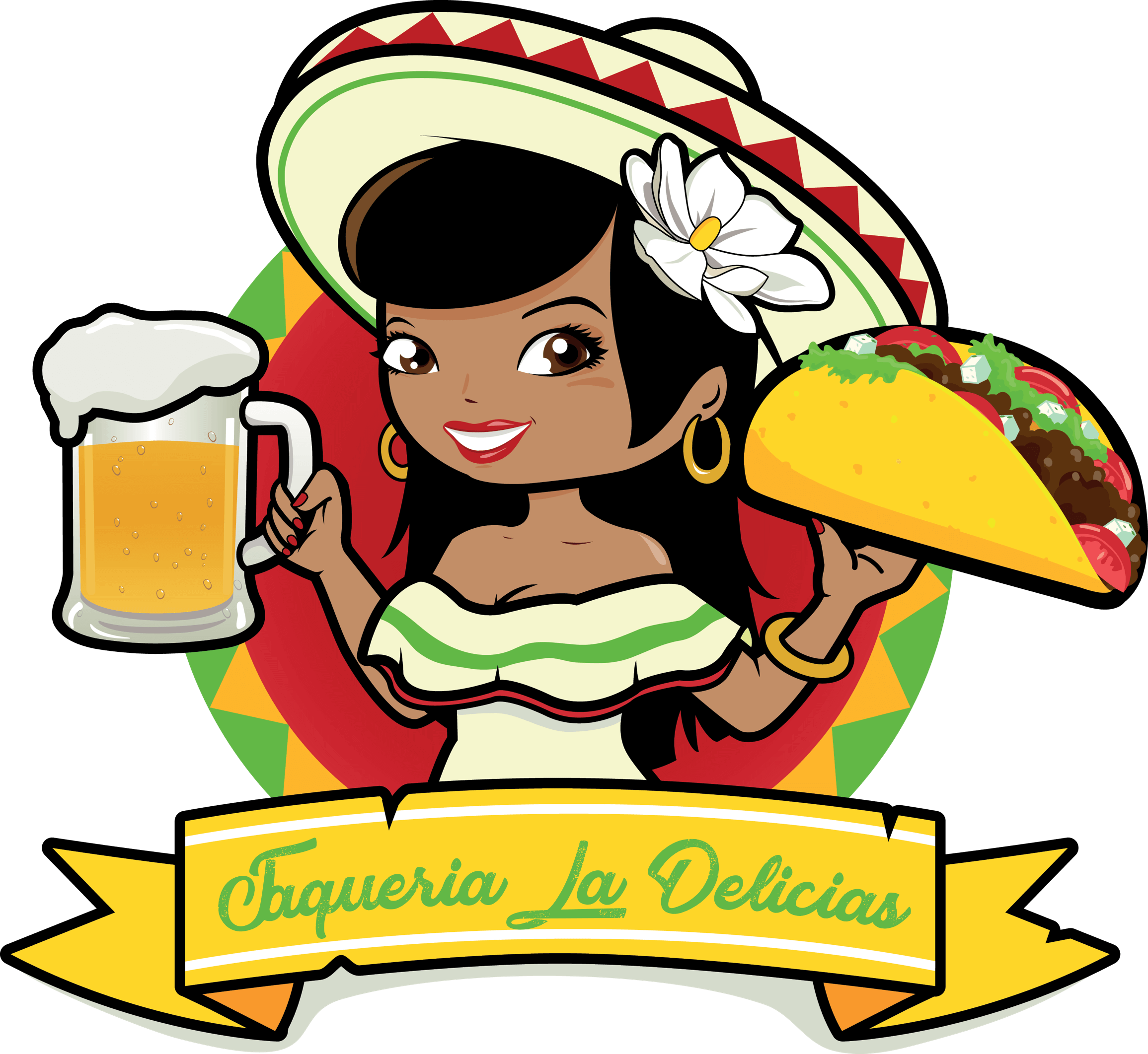 Jpg Royalty Free Download Cuisine Taco Woman Clip Art - Mexican Girl Clipart - Png Download (2311x2123), Png Download