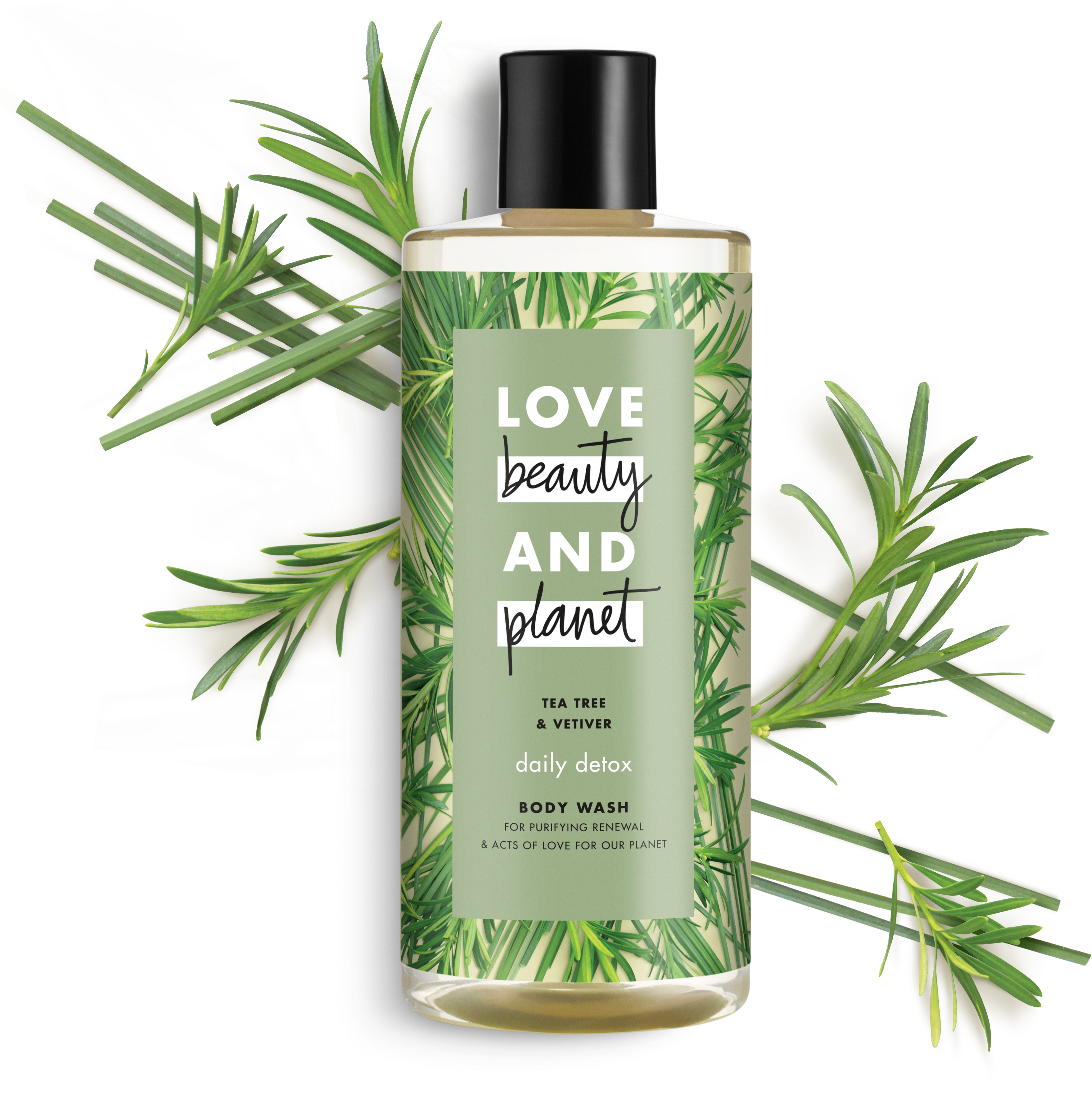 Love Beauty And Planet Rosemary & Vetiver Shower Gel Clipart (4786x4864), Png Download