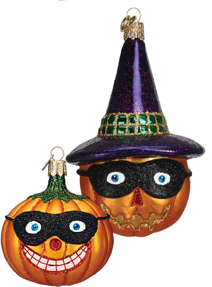 Masked Jack O'lantern Ornament - Jack-o'-lantern Clipart (679x919), Png Download