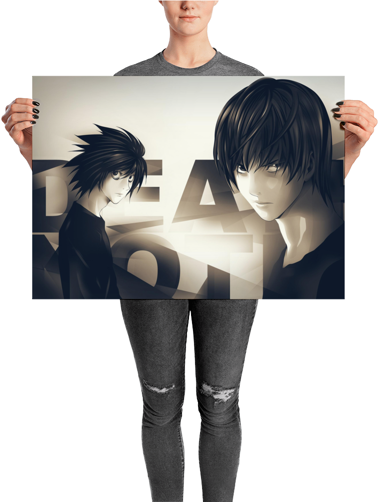 Death Note Poster - Death Note Kira And L Clipart (1000x1000), Png Download