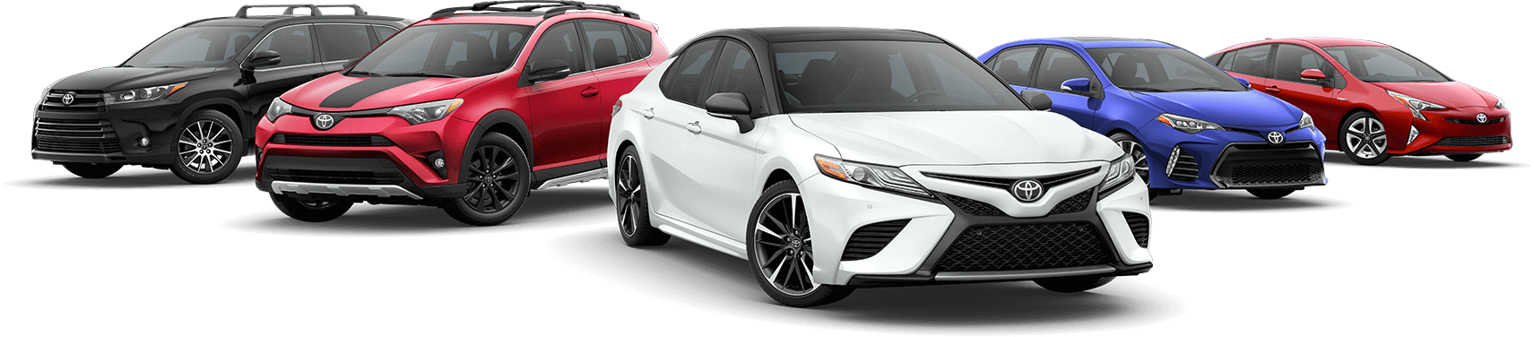 Explore All Vehicles - 2019 Toyota Model Lineup Clipart (1711x376), Png Download