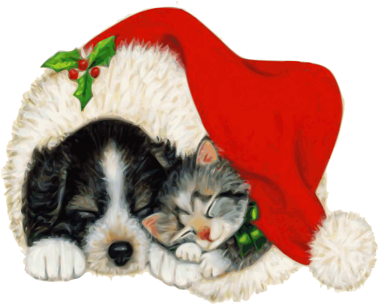 Dog Cat Pet - Christmas Puppy And Kitty Clipart (1280x1032), Png Download