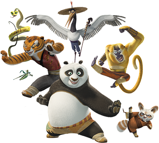 Kung Fu Panda Characters Png - Kung Fu Panda Bday Clipart (994x498), Png Download
