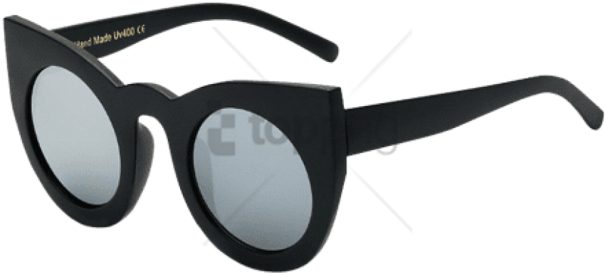 Free Png Black Mirrored Cat Eye Sunglasses Png Image - Sunglasses Clipart (850x385), Png Download