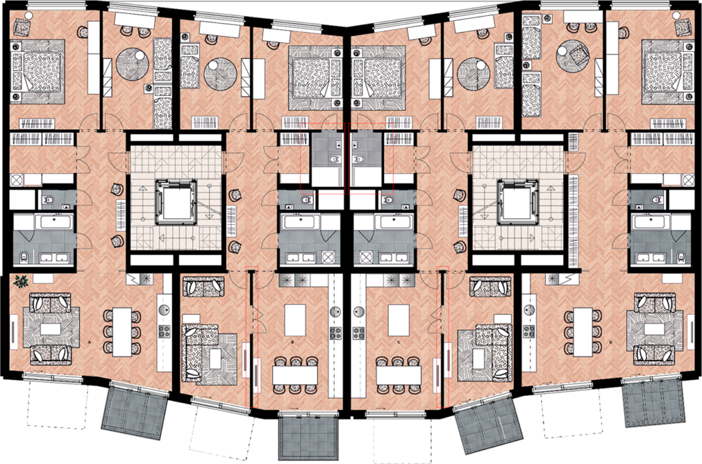 The Proposal For A Possible Layout Solution Is Subject - Floor Plan Clipart (1000x662), Png Download
