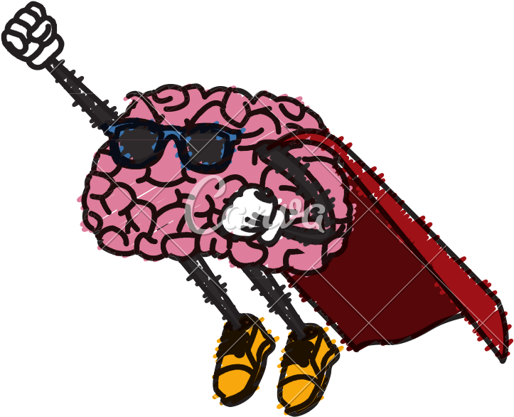 Brain Cartoon Png - Super Brain Draw Clipart (800x800), Png Download