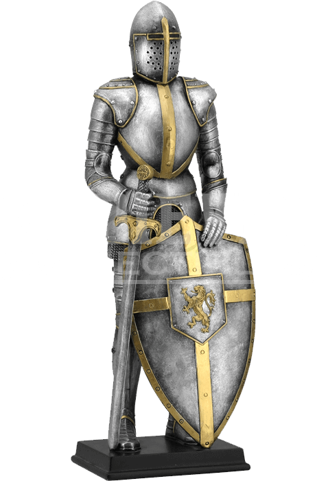 Lion Crest Suit Of Armor Statue - Knight Armor Medieval Times Clipart (462x701), Png Download