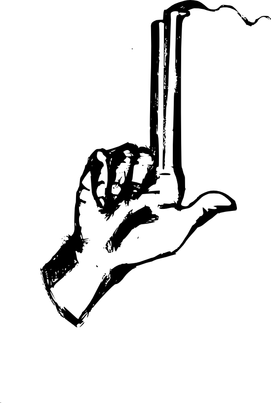 Handgun Drawing Hand - Illustration Clipart (549x816), Png Download