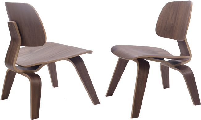 Eames Lounge Chair - Eames Walnut Lounge Chair Lcw Clipart (750x750), Png Download