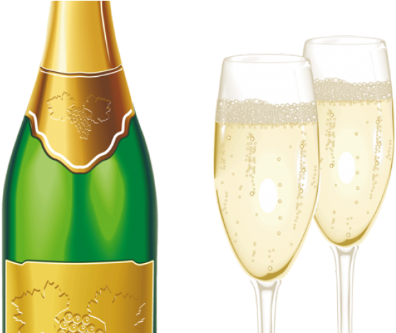 Champagne Clipart Winebottle - Champagne Vector - Png Download (640x480), Png Download