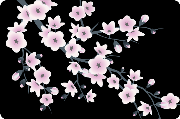 Cherry Blossoms Sakura Floral Pink Black Doormat - Black Bags With Sakura Blossoms Clipart (800x800), Png Download