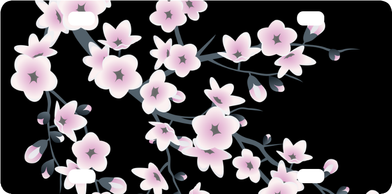 Cherry Blossoms Sakura Floral Pink Black Classic License - Black Bags With Sakura Blossoms Clipart (1000x1000), Png Download