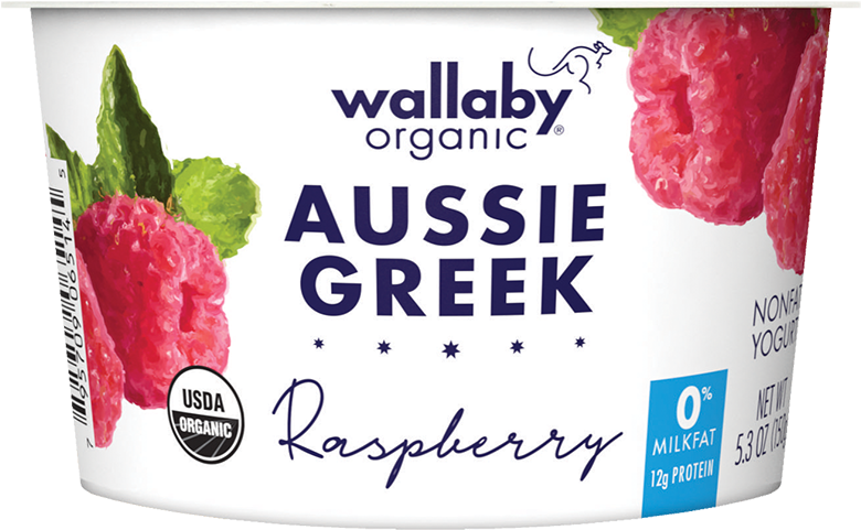 Wallaby Raspberry Organic Greek Nonfat Yogurt - Usda Organic Clipart (800x502), Png Download