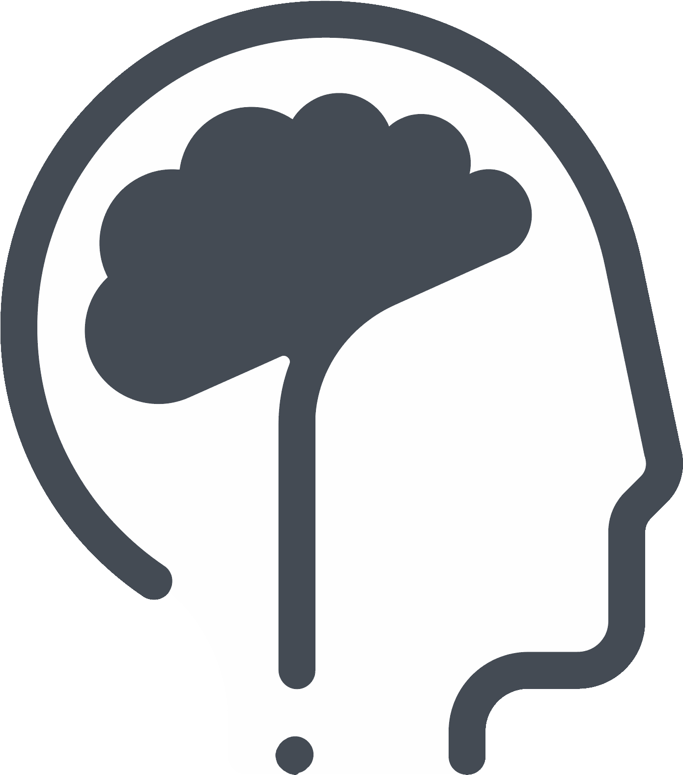 Head With Brain Icon - Sign Clipart (1390x1577), Png Download