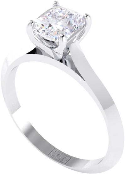 Cushion Cut Diamond Solitaire - Pre-engagement Ring Clipart (600x600), Png Download