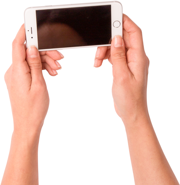 Phone In Woman Hand - Iphone Clipart (866x650), Png Download