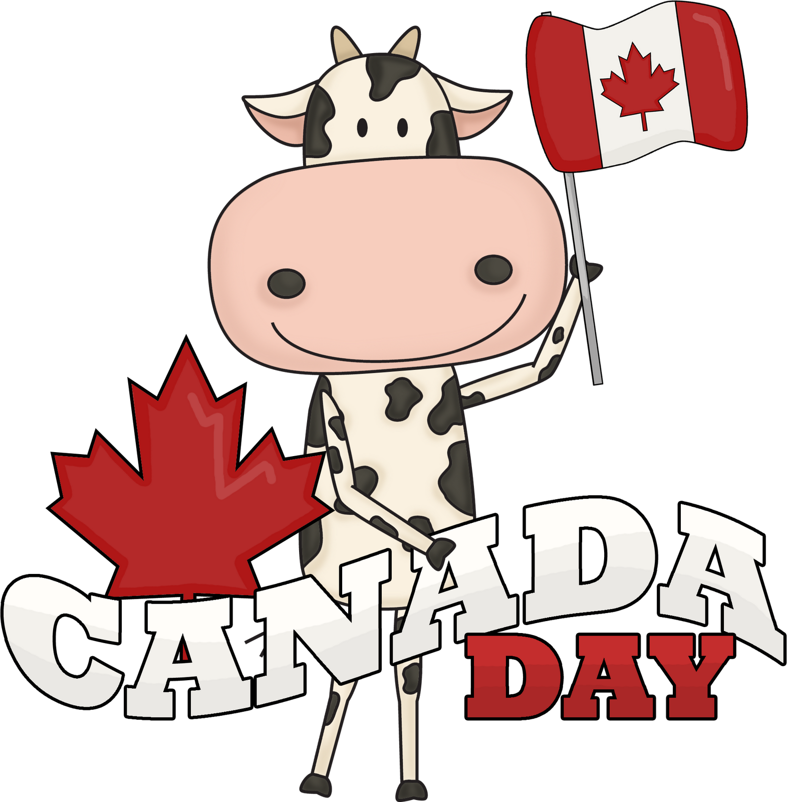 Watercolor Farm Animal Clipart, Cow, Pig, Baby Chick, - Canada Day Clipart Png Transparent Png (1571x1600), Png Download