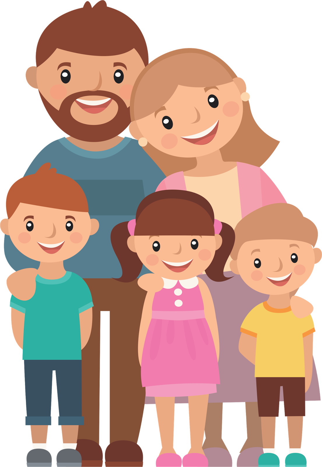 Familia Com Tres Filhos Clipart (1105x1600), Png Download