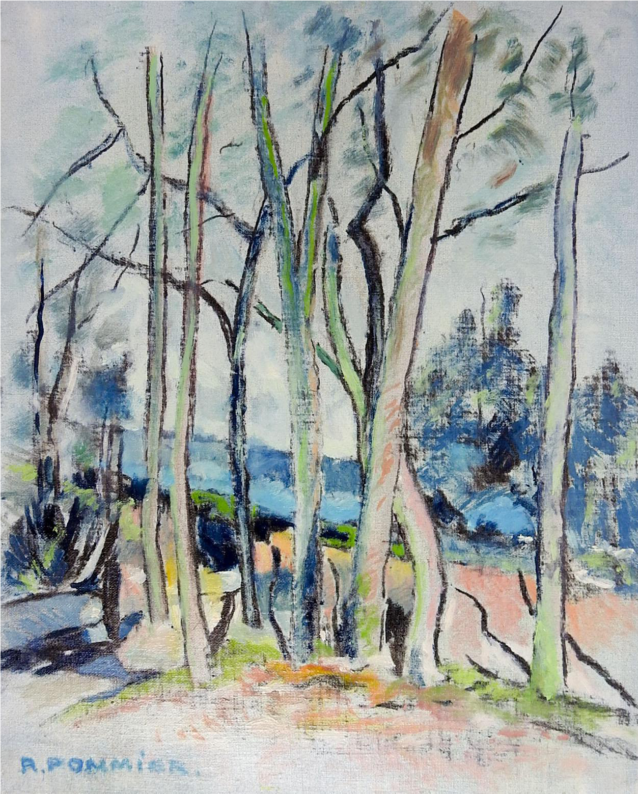 Modernist French Landscape Oil Painting Chairish - Painting Clipart (1391x1731), Png Download