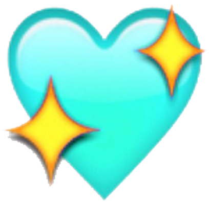 Teal Emoji Emojis Emojiedit Aesthetic Blue Sparkles - Blue Sparkly Heart Emoji Clipart (1024x1024), Png Download