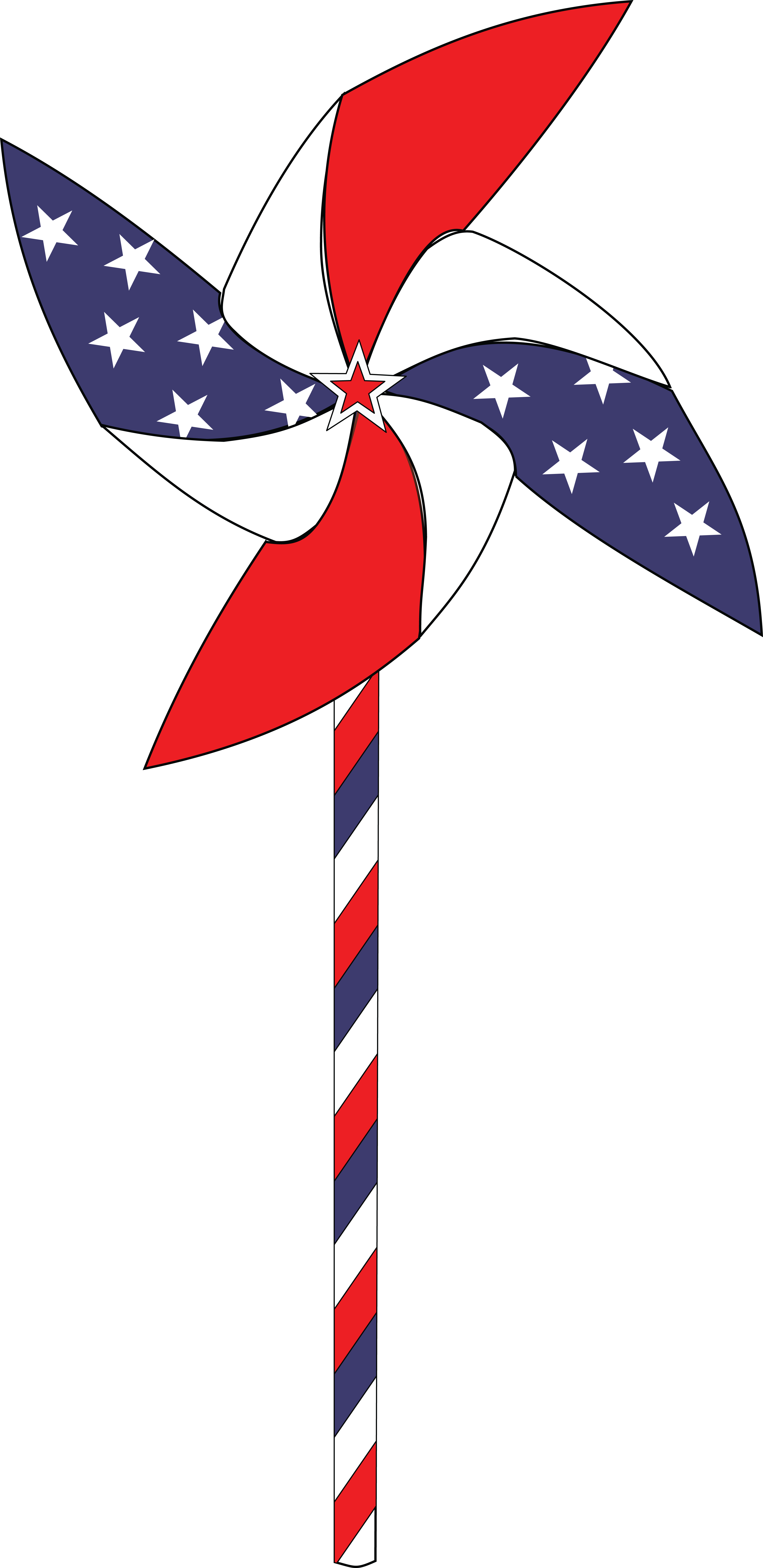 Free Of A Usa Pinwheel - Patriotic Clipart - Png Download (3894x8000), Png Download