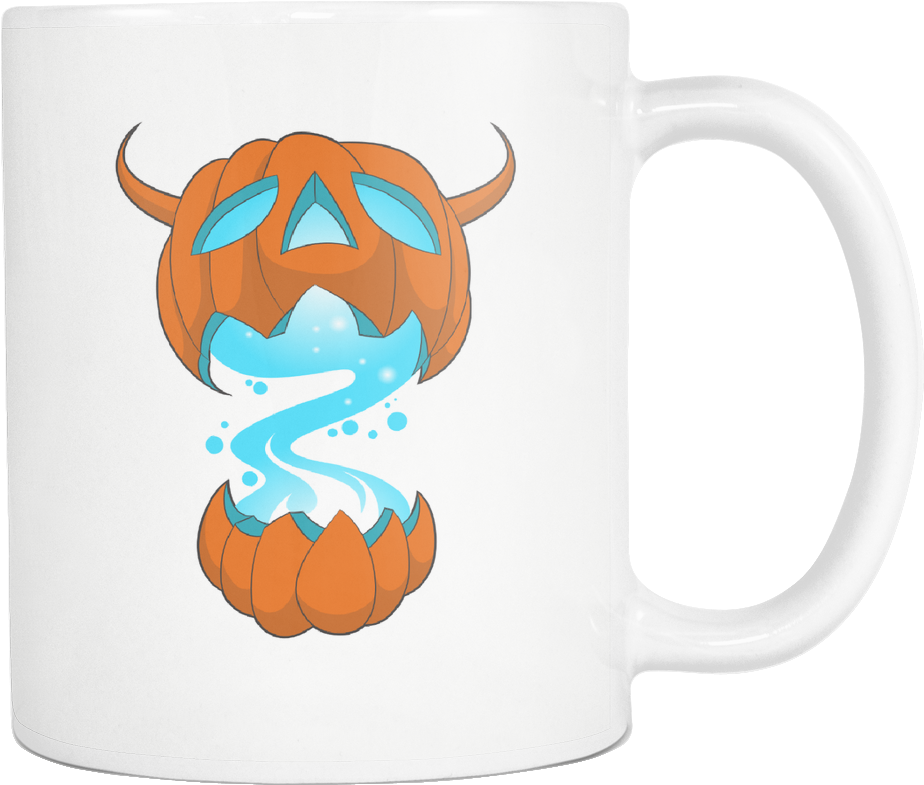 Glow Effect Pumpkin Monster Halloween Mugs - Coffee Cup Clipart (1024x1024), Png Download