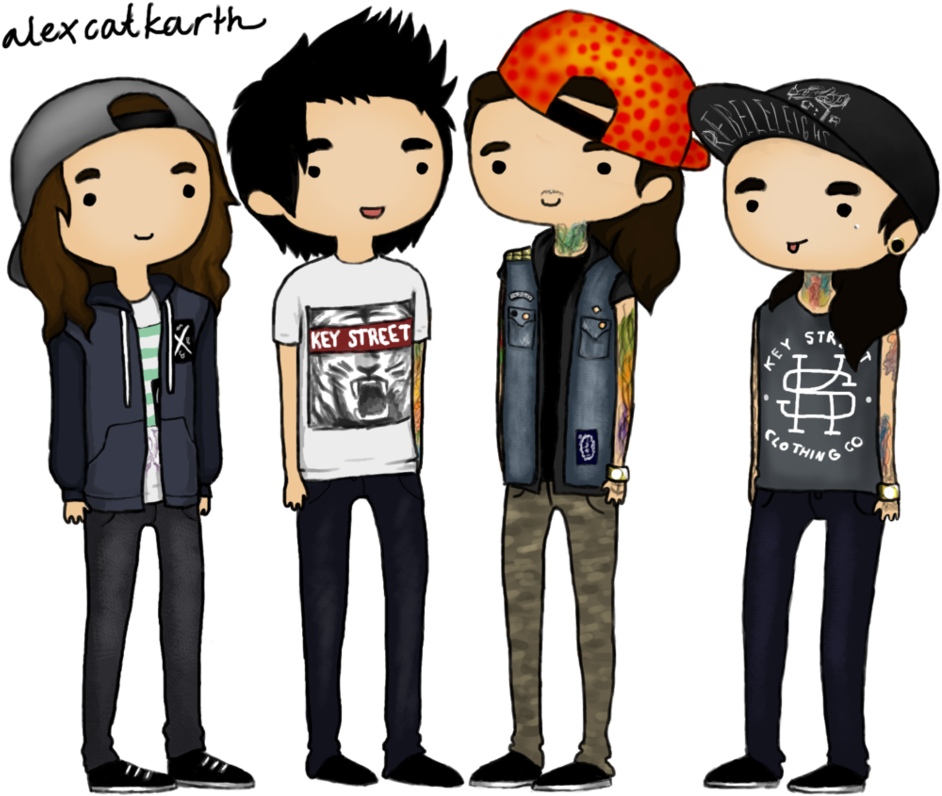 Pierce The Veil Drawings Chibi - Cartoon Clipart (942x796), Png Download