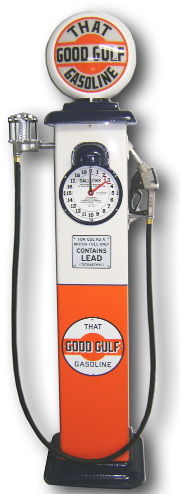 Good Gulf 1929 Clock Face Reproduction Gas Pump - Gauge Clipart (362x995), Png Download