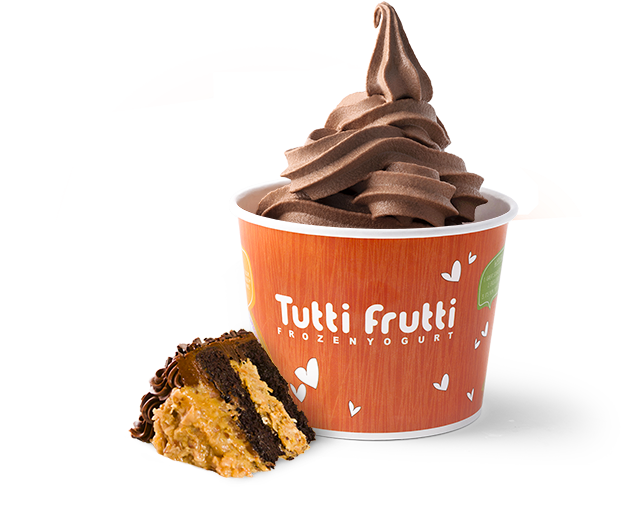 German Chocolate Cake - Tutti Frutti Frozen Yogurt Clipart (640x540), Png Download