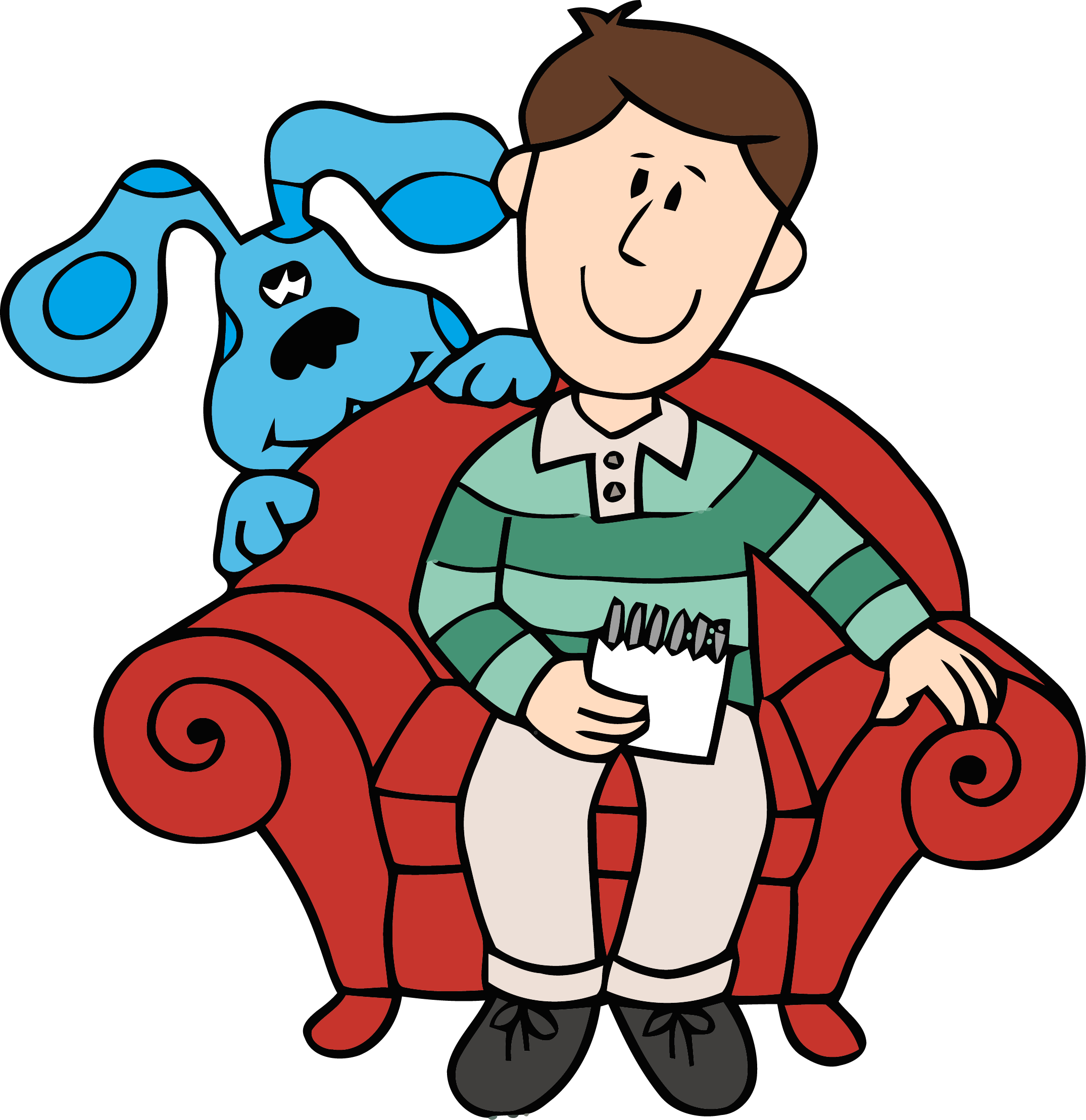 Blue's Clues Clip Art And Man Clipart Png - Blue's Clues Steve Coloring Pages Transparent Png (2150x2218), Png Download