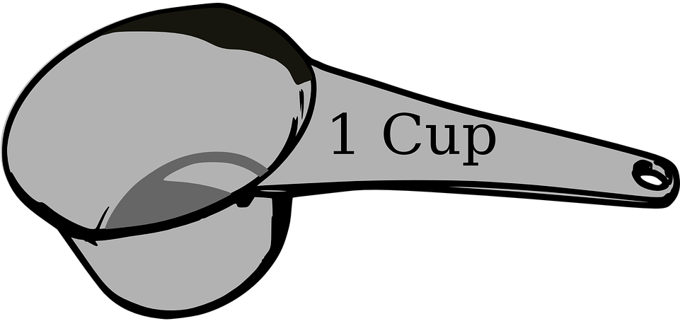 Baker Sheep With Baking Spoon Clipart Commercial Use - 1 2 Cup Measure - Png Download (961x454), Png Download