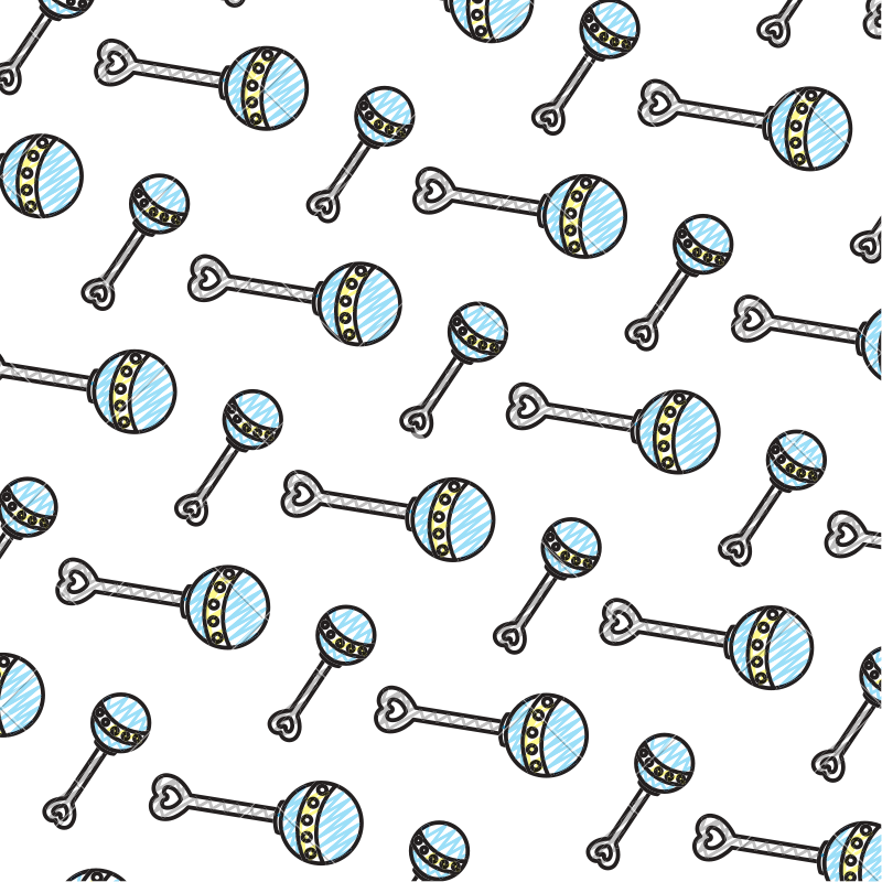 Doodle Baby Rattle Toy - Baby Rattle Background Clipart (800x800), Png Download