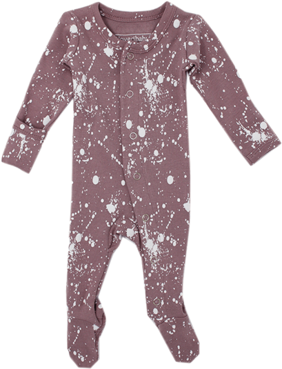 L'oved Baby, Baby Lavender Paint Splatter Organic Sleeper - Nightwear Clipart (600x600), Png Download
