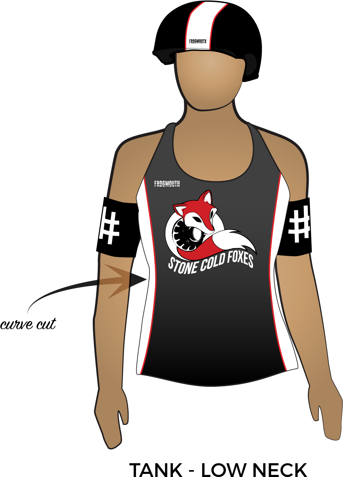 Stone Cold Foxes Roller Derby - Muscular Black Roller Derby Clipart (1097x1523), Png Download