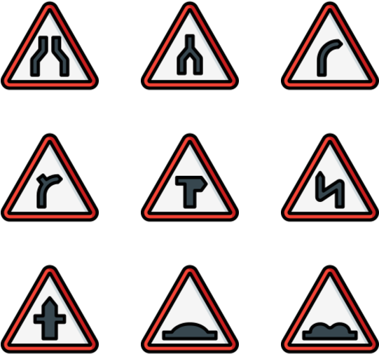 Uk Road Signs - Triangle Clipart (600x564), Png Download