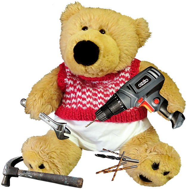 Teddy, Bear, Toy, Cute, Tools, Handyman, Repairs - Teddy Bear Clipart (707x720), Png Download