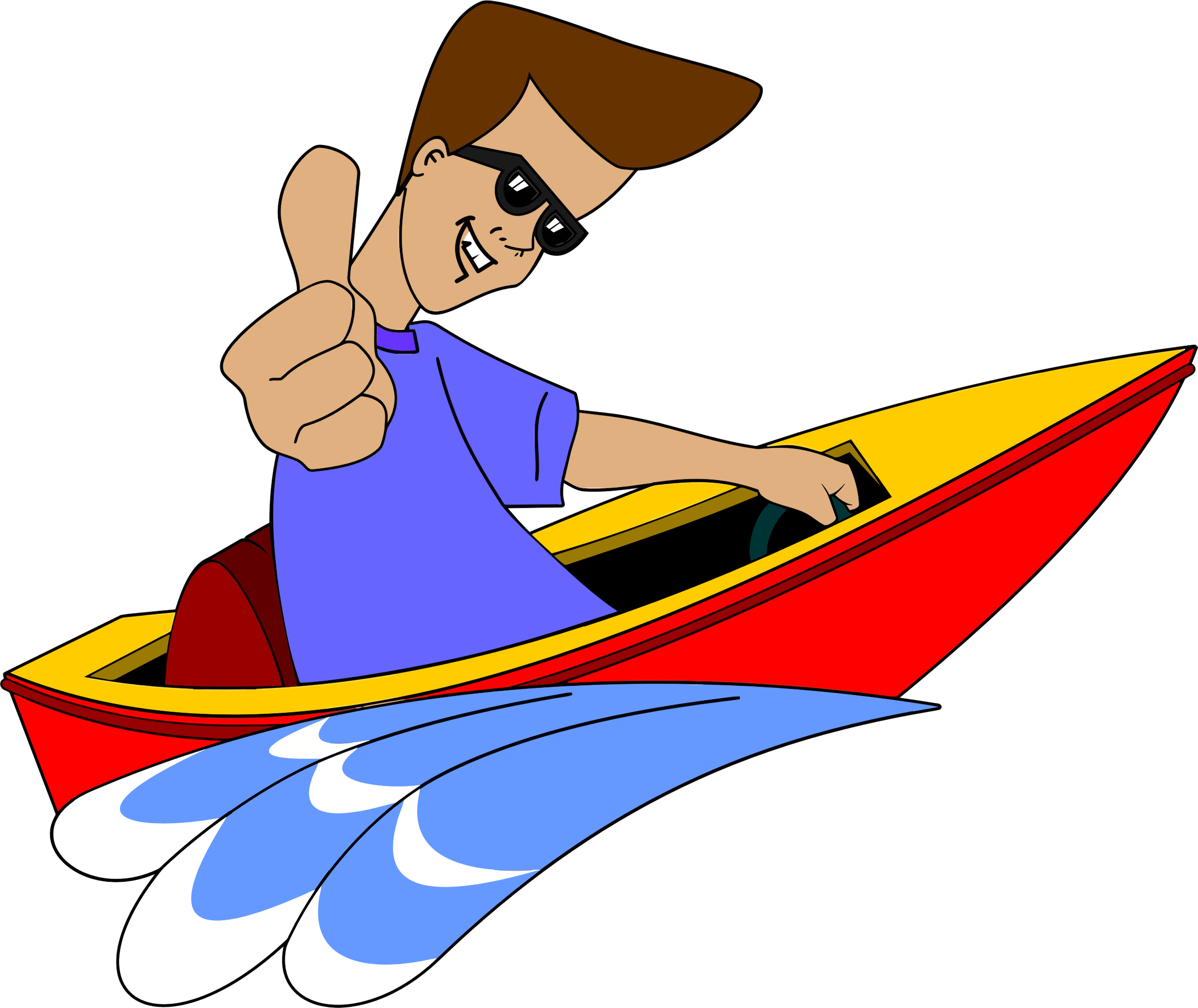 This Free Icons Png Design Of Thumbs Up Boy In Speed - Speed Boat Clip Art Transparent Png (2346x1974), Png Download